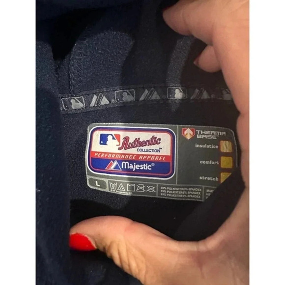 MLB Authentic Collection‎ Blue New York Yankees Baseball Hoodie large - Picture 4 of 6